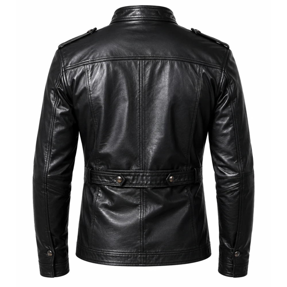 Mens Black Leather Field Jacket | America Suits